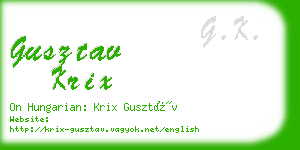 gusztav krix business card